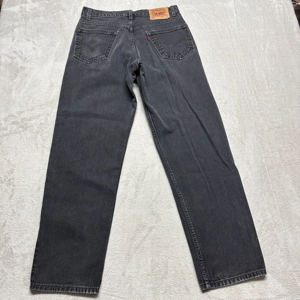 VTG‎ Levis 550 Jeans Mens 34x32 (Fits 31x31) Relaxed Fit Black Denim BLANK Tab